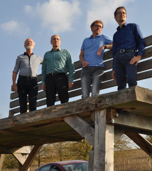 Von links: Kreisvorsitzender Dietrich Grebbin, Kreisrat Rainer Moritz, Bürgermeister Marcus Wessels und MdL Hermino Katzenstein
