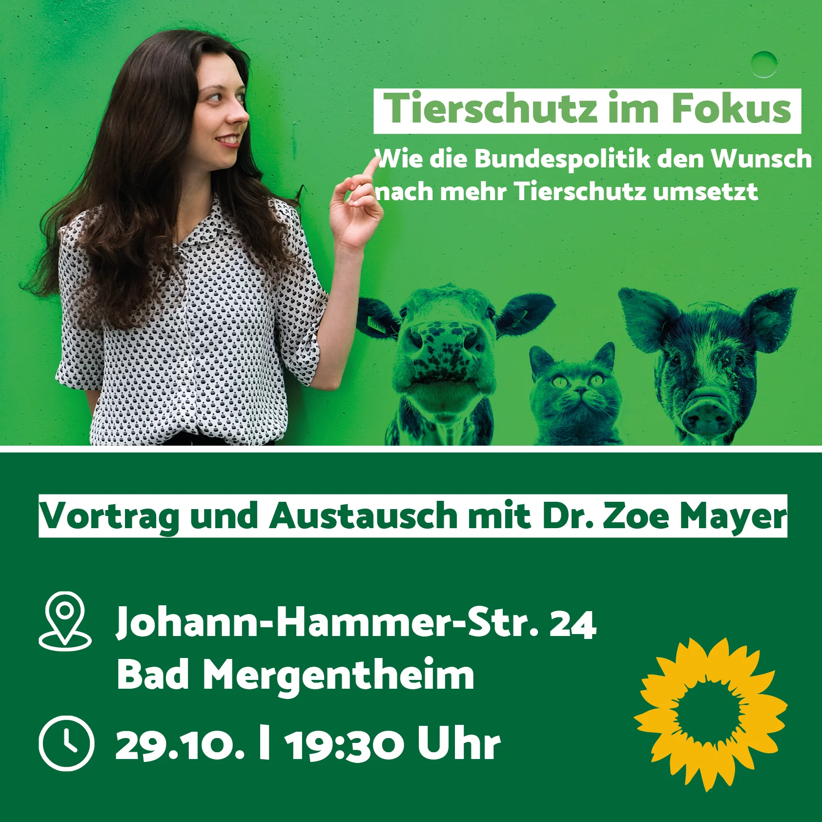 Vortrag und Austausch mit MdB Dr. Zoe Mayer zum Thema Tierschutz am 29.10.2024 im Mittelstandszentrum Bad Mergentheim